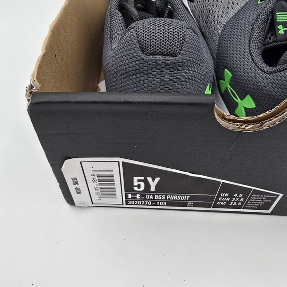 Under Armour Youth Mesh Running Shoes Gray Green Lightweight Breathable - Picture 8 of 8